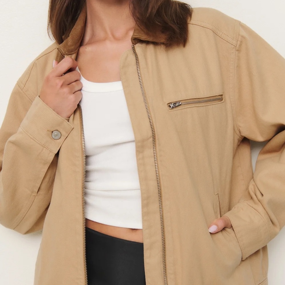 Reformation Tan Harrison Utility Jacket